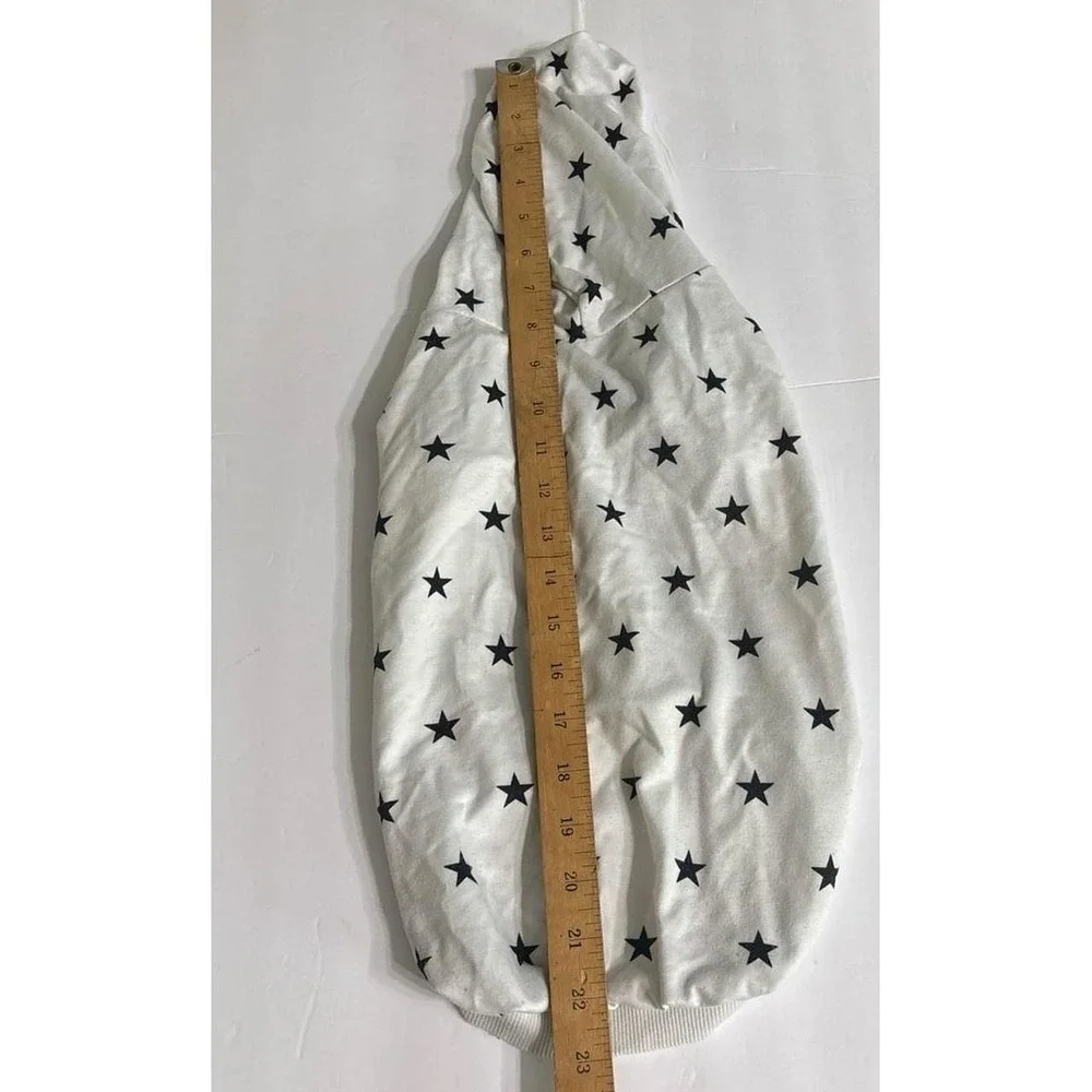 Dog White & Black Star Hoodie Shirt (Medium)
